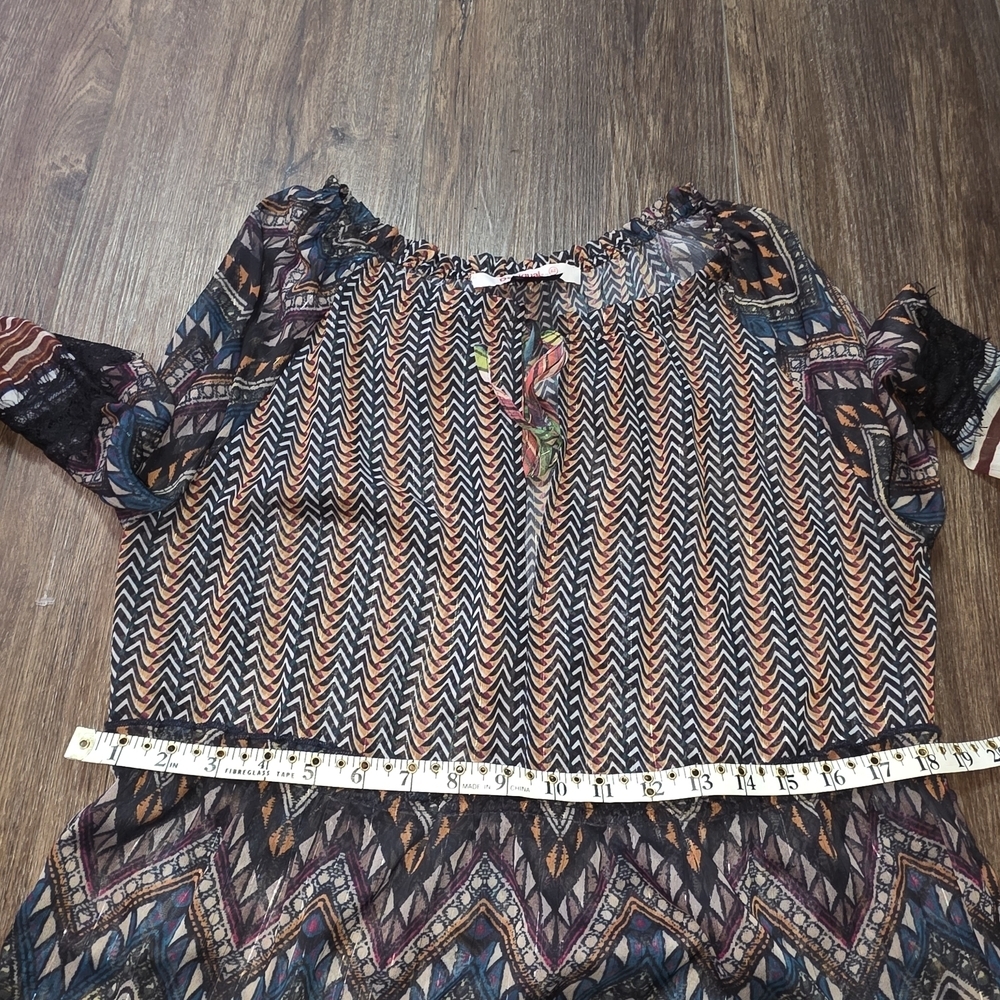 Desigual Multicolor Boho Patchwork Tiered Sheer D… - image 9